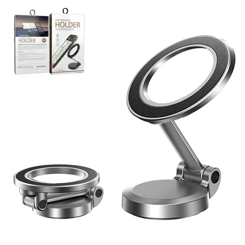 360° MagSafe Car Phone Holder – Foldable, Anti-Shake, Strong Suction Mount for Secure Navigation